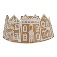 26.75" Brown & White Metal Gingerbread Village Tree Collar by Ashland®
