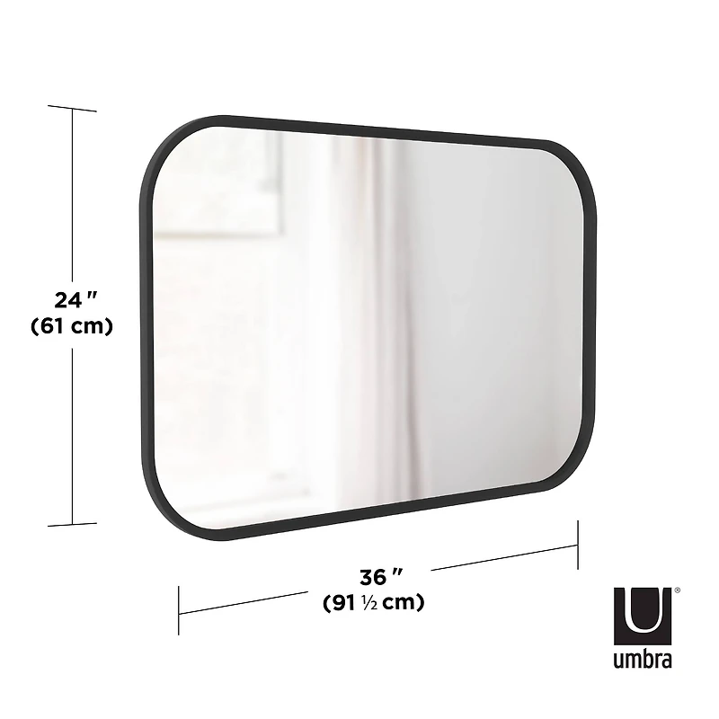 Umbra 36" Black Hub Rectangular Mirror