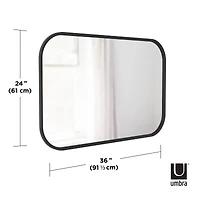Umbra 36" Black Hub Rectangular Mirror
