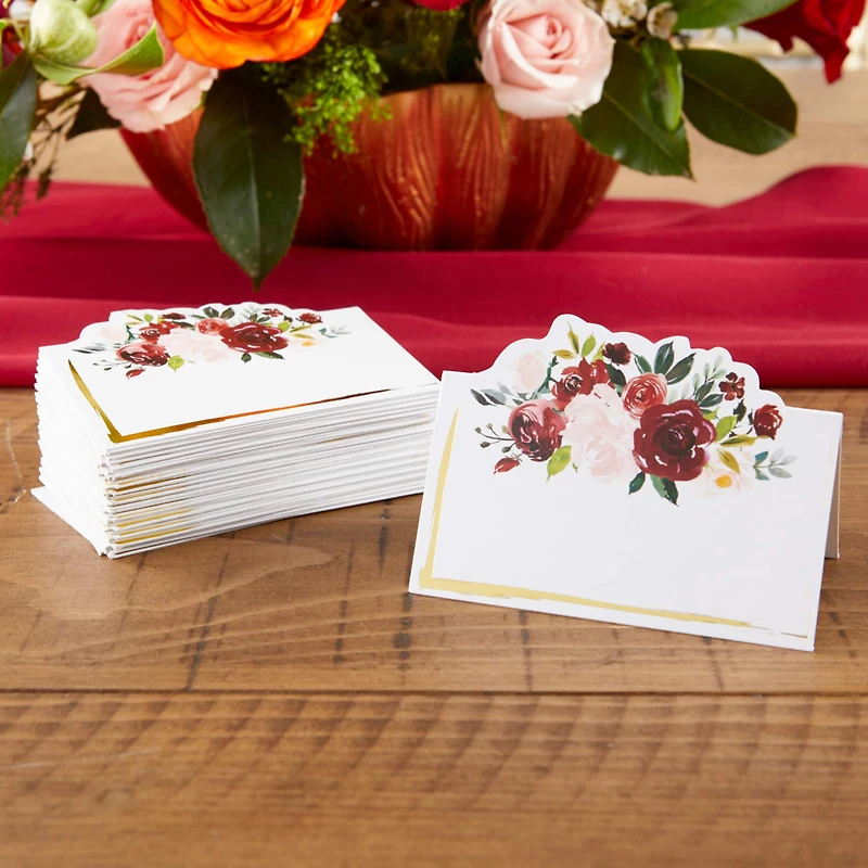 Kate Aspen® Burgundy Blush Tent Place Cards, 50ct.