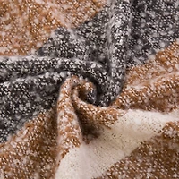 Glitzhome® 70" Tan, White & Gray Scarf with Tassels