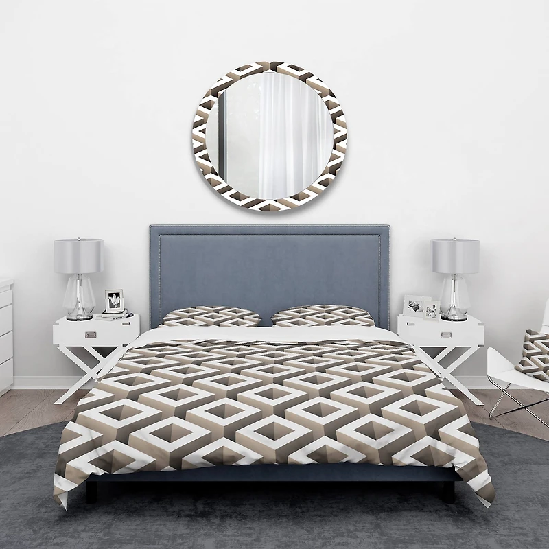 Designart 'Boxes Illustration' Scandinavian Bedding Set