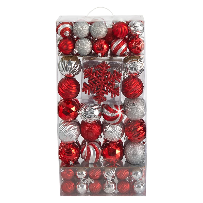81ct. Holiday Deluxe Shatterproof Christmas Tree Ornament Box Set