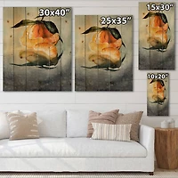 Designart - One Peeled Fresh Orange Mandarin With Green Leaves