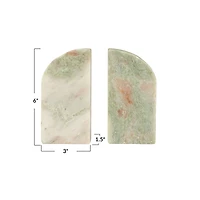 Hello Honey® 6" Green Half Arch Marble Bookend Set