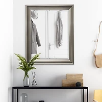 Head West Brushed Nickel Framed Beveled Accent Vanity Mirror