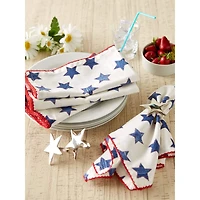 DII® Antique Blue Stars with Embroidered Edge Napkins, 6ct.