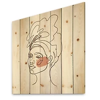 Designart - One Line Portrait of African American Woman III