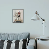 Stupell Industries American Flag Rustic Things Still Life Wall Art in Frame