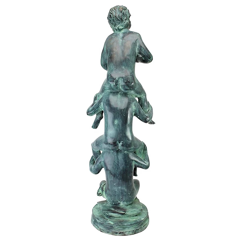 Design Toscano 30" Child's Play Stacked Children Spitting Bronze Statue