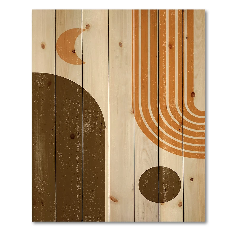 Designart - Abstract Geometric Rainbow In Earth Tones