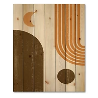 Designart - Abstract Geometric Rainbow In Earth Tones