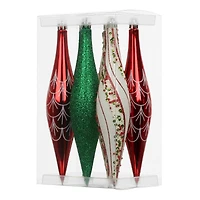 6 Pack 7.7" Peppermint Lane Shatterproof Teardrop Ornaments by Ashland®