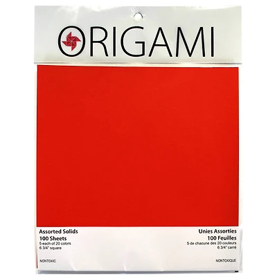 Yasutomo® 6.75" Mixed Solids Origami Paper, 100 Sheets