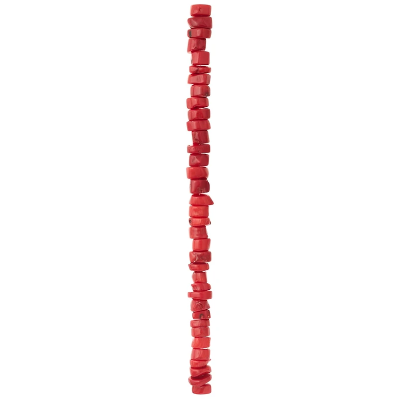 Red Dyed Bamboo Coral Tube Beads, 10mm by Bead Landing™