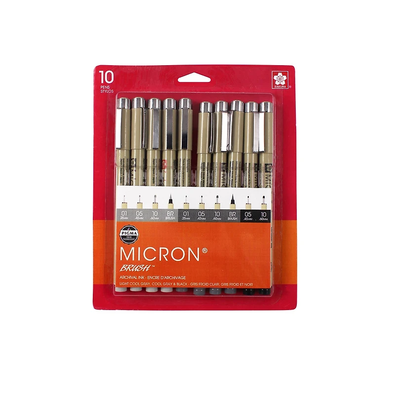 Pigma® Micron® Gray & Black Pen Set