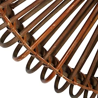 30" Brown Wood Boho Style Wall Mirror