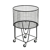 CosmoLiving by Cosmopolitan 24" Black Industrial Metal Storage Cart