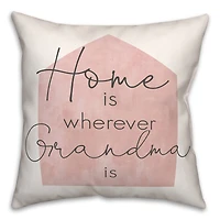 Home is Wherever Grandma Is Blush Throw Pillow
