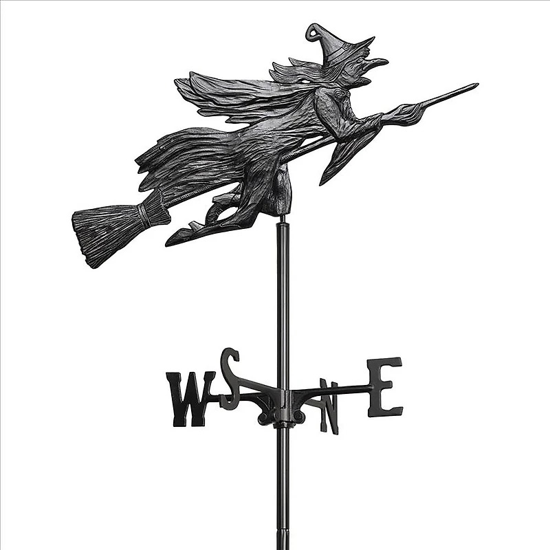 Design Toscano Garden Stake Windblown Wicked Witch Metal Weathervane