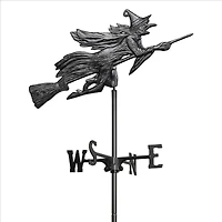 Design Toscano Garden Stake Windblown Wicked Witch Metal Weathervane