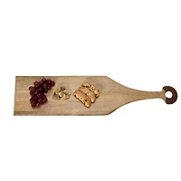 Hello Honey® Mango Wood Cutting Board with Braided Leather Handle