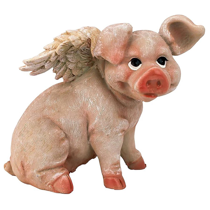 Design Toscano 7.5" Hog Heaven Flying Pigs Statue Collection Sitting