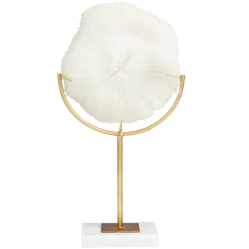 The Novogratz 15" Cream Coral Sculpture with Marble Base