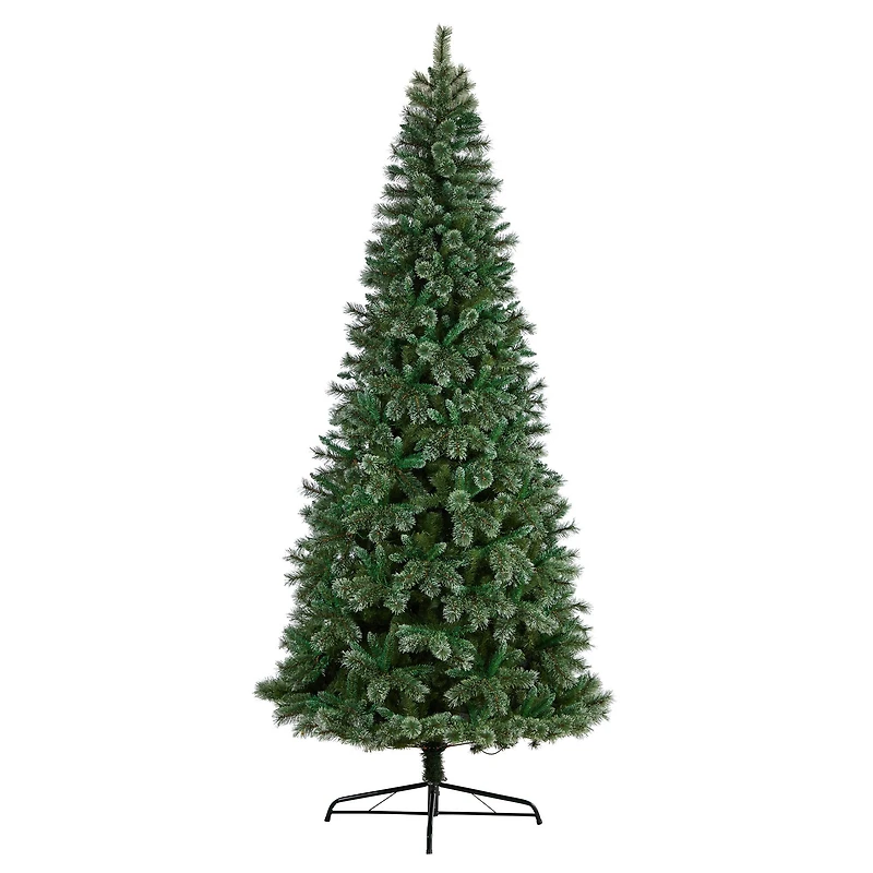 10ft. Pre-Lit Wisconsin Snow Tip Pine Artificial Christmas Tree, Clear LED Lights
