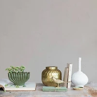 Hello Honey® 7.75" Golden Embossed Decorative Metal Container