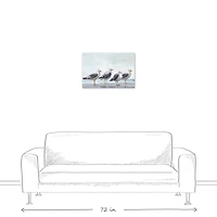 Seagulls In A Line 24" x 16" Canvas Wall Art