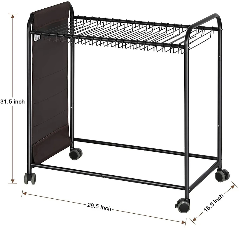 NEX™ Black 20-Hanger Rolling Trolley Closet Organizer