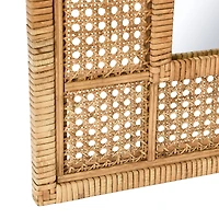Hello Honey® Natural Square Rattan Framed Wall Mirror