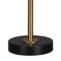 15.5" Gold & Black Metal Table Lamp with Black Fabric Shade by Ashland®