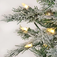 6.5ft. Pre-Lit Snowy Harwich Artificial Christmas Tree, Warm White LED Lights