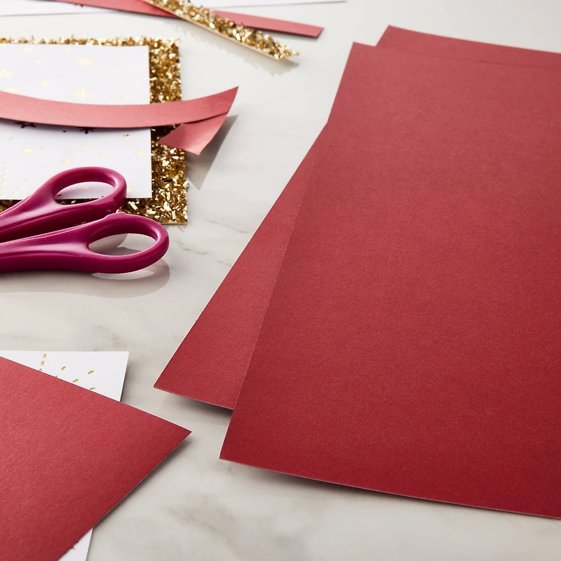 48 Pack: Starry Dark Red Cardstock Paper by Recollections™, 12" x 12"
