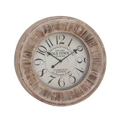 Brown Vintage Wood Wall Clock