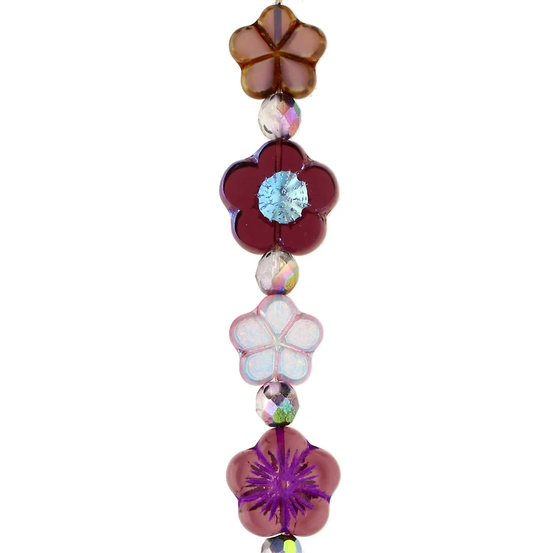 Berry Roses Czech Glass Flower Bead Mix by Bead Landing™