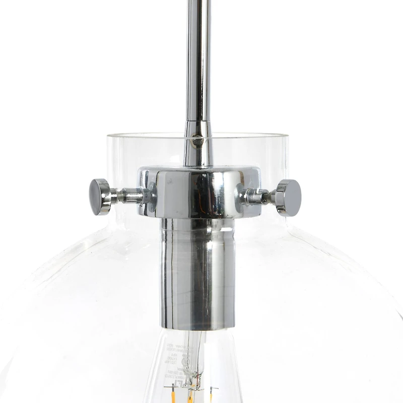 Hello Honey® Robert Stevenson Lighting Marson 15" Clear Glass & Chrome Metal Ceiling Light