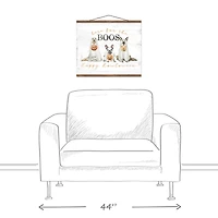 Happy Howloween Ghost Pups 16" x 20" Teak Hanging Canvas