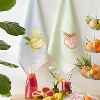Assorted Summer Fruit Embellished Dishtowel (Set of 3)
