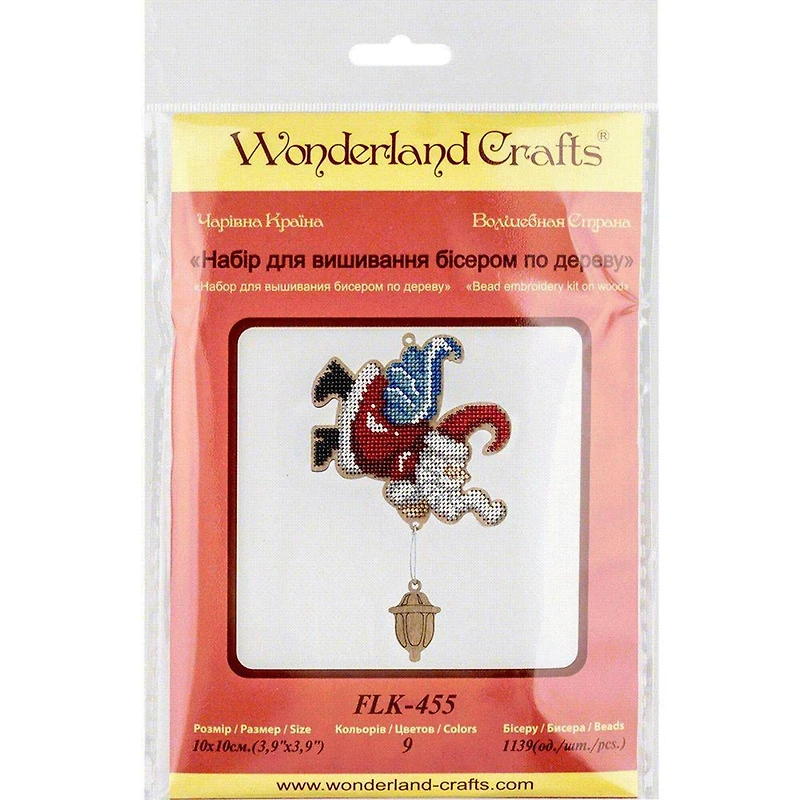 Wonderland Crafts Angel Santa Ornament Bead Embroidery on Wood Kit