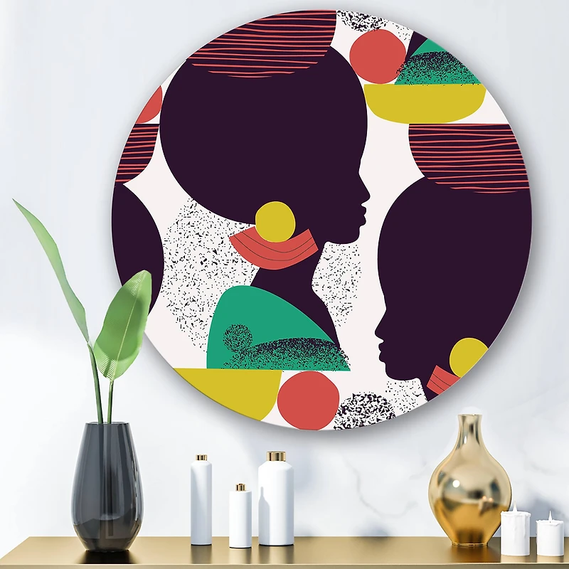 Designart - Ethnic Geometric Silhouette of Afro American III
