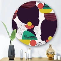 Designart - Ethnic Geometric Silhouette of Afro American III