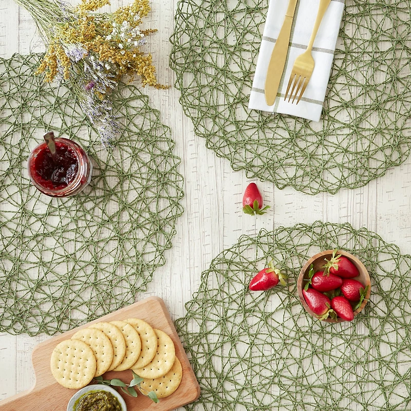 DII® Woven Paper Round Placemats