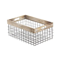 Black Metal Farmhouse Storage Basket Set