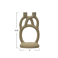 Hello Honey® 12" Ivory Modern Sculptural Double Taper Candle Holder