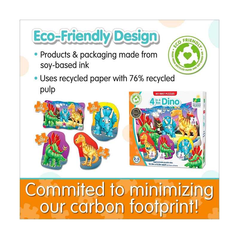 My First Puzzles - 4 In A Box - Dino: 20 Pcs