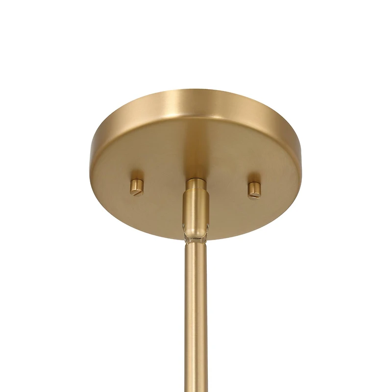 Hello Honey® Delano Gold & White Industrial Metal & Etched Glass Ceiling Light