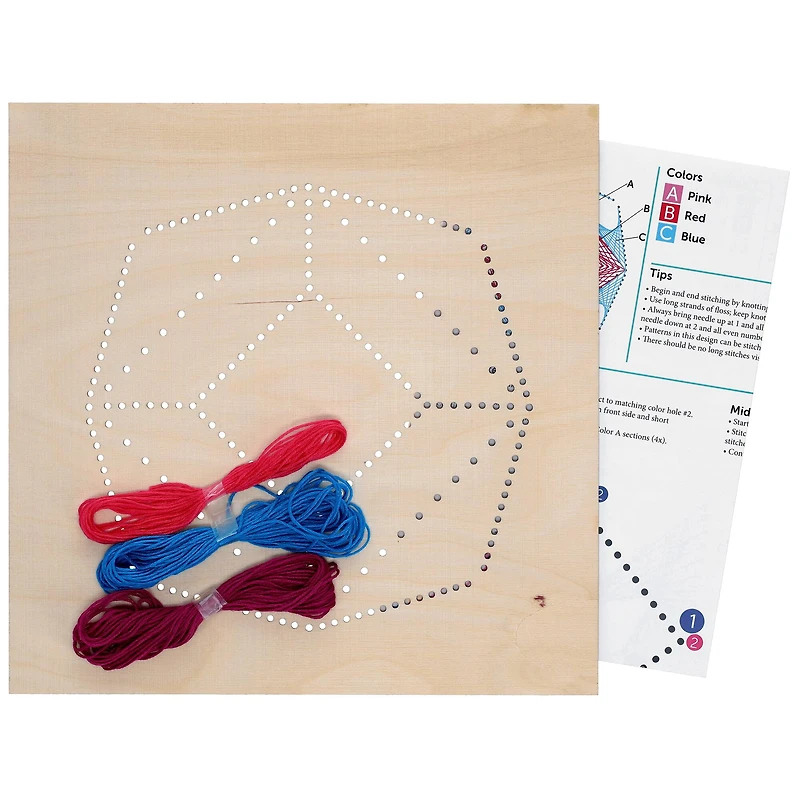 Leisure Arts® Intermediate Cube Wood Stitched String Art Panel Kit